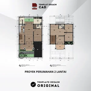 [Desain CAD] Perumahan Dua Lantai
