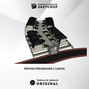 [Desain Sketchup] Perumahan Dua Lantai