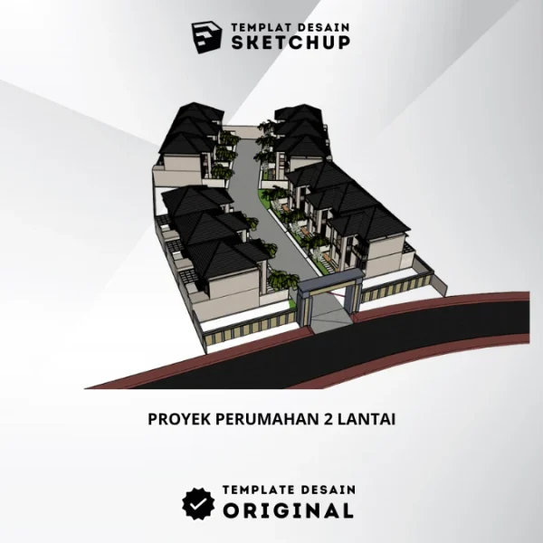 [Desain Sketchup] Perumahan Dua Lantai